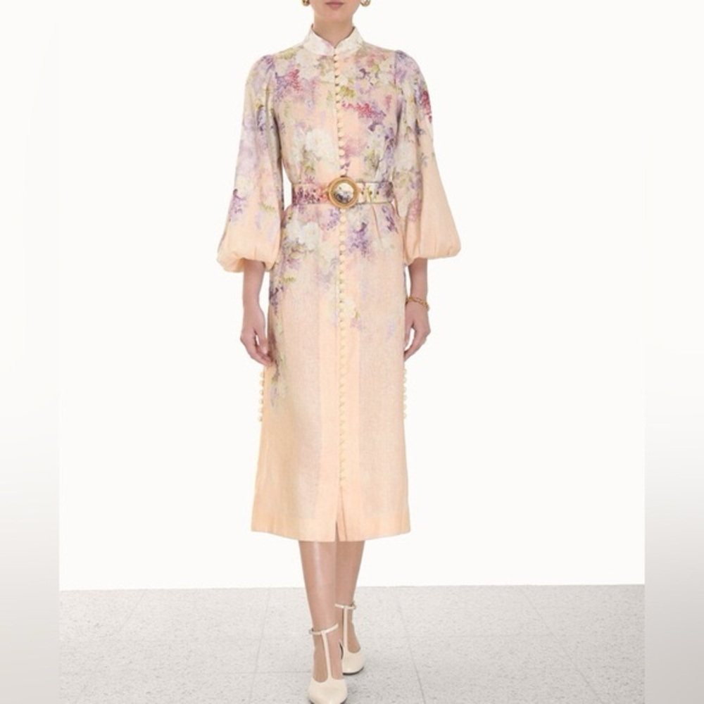 ❌SOLD❌NWT Zimmermann Lyrical Buttoned Midi Dress in Dreamy Floral | sz0 US4 UK8 - Picture 2 of 14